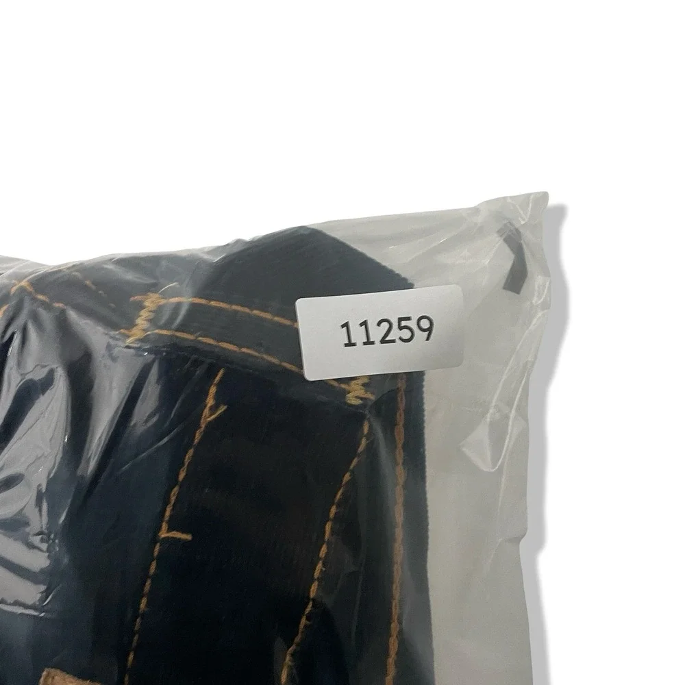 True Religion‎ Corduroy Pants Mens 36 Black Big T Stitch Baggy Y2K Streetwear